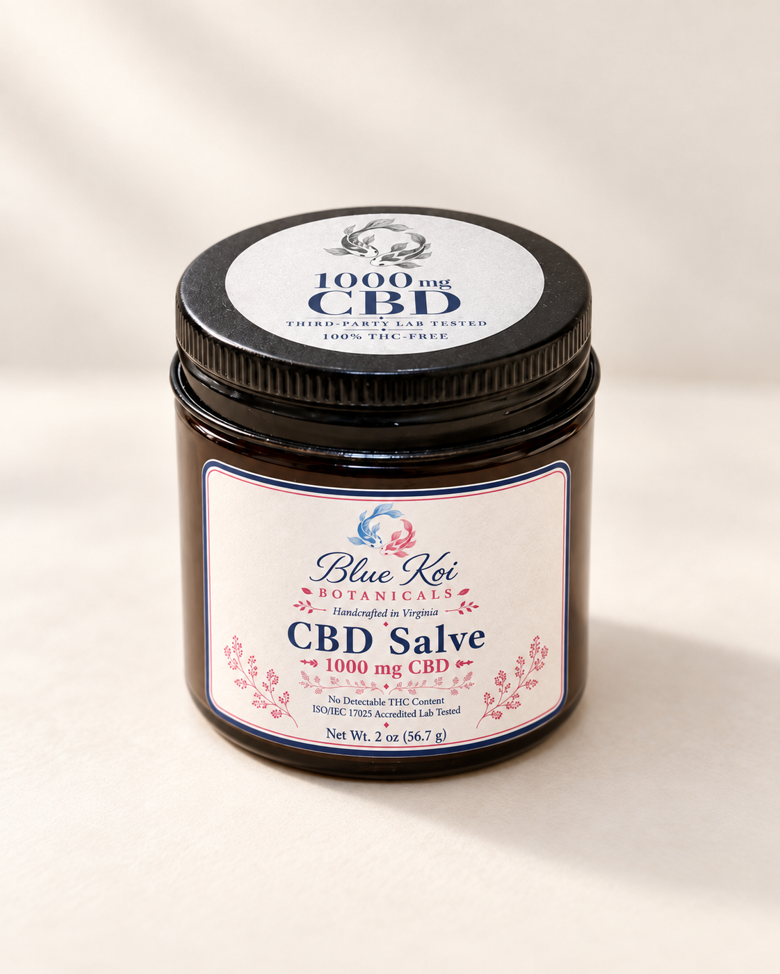Blue Koi CBD Salve, 2 oz, with 1,000 mg CBD